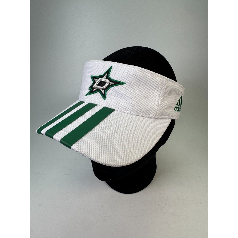Adidas Dallas Stars NHL Visor White Green OSFA Adjustable Hat Sample New